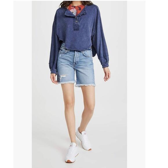 Free People Melodi Henley in Blue Quarry Women’s Size XS - Picture 2 of 13